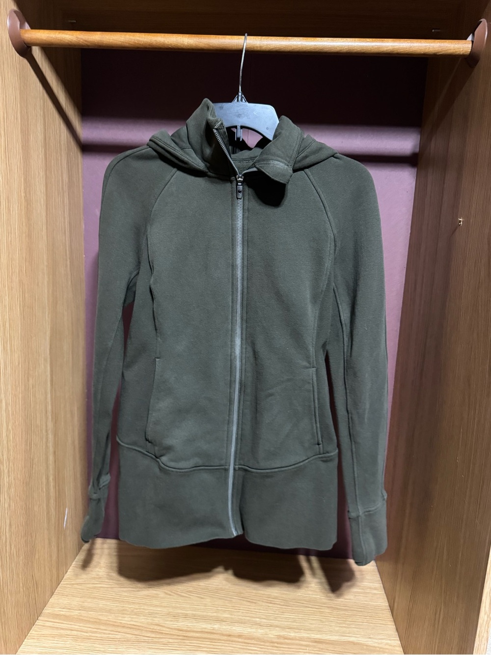 lululemon Hooded Full Zip Jacket Size 8 Olive Green
